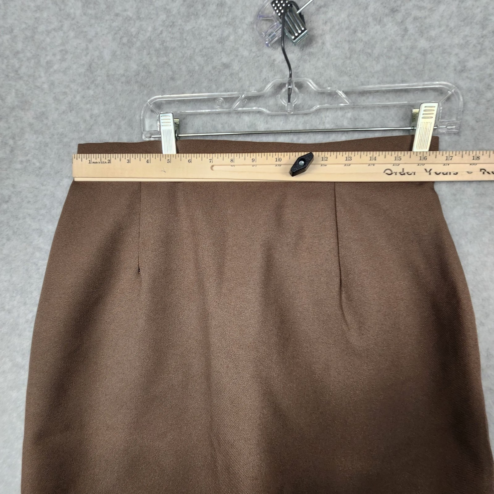 Vintage Le Tanne Skirt Womens Medium Brown Wool Blend High Waist Pockets 80s Usa — image 4 of 8